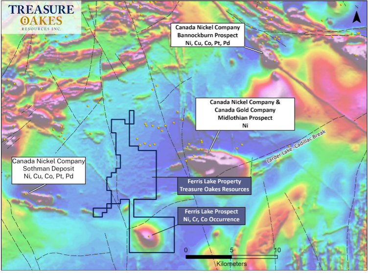 TREASURE OAKES RESOURCES INC. Announces Completion of NI 43-101 Report and Drilling Permit for its Flagship Ferris Lake Property, Ontario